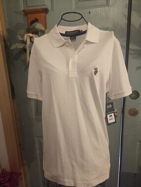 NWT U.S. Polo Assn. White Men's Polo Shirt